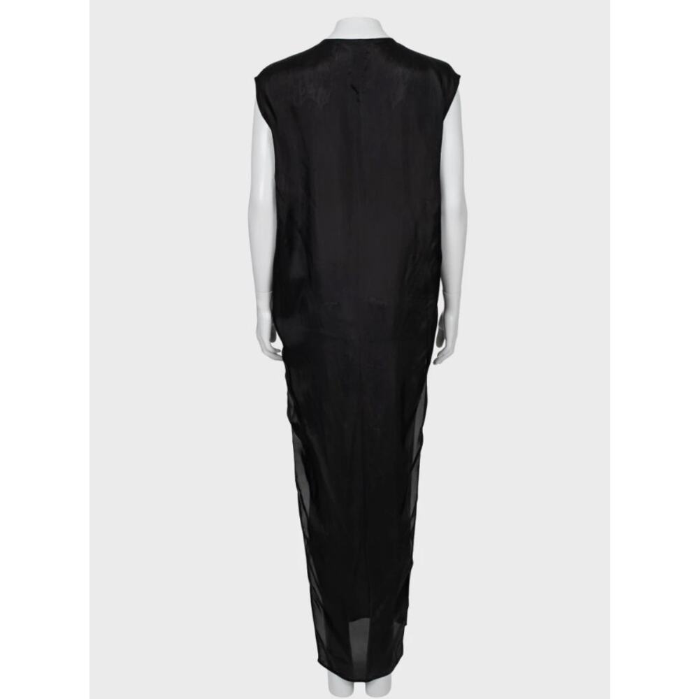 Rick Owens Black Sheer Cupro Loose Flowing Dress US4 S - Picture 3 of 7